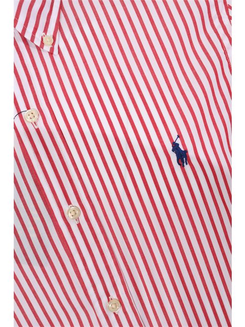 Camicia a righe in popeline di cotone White/red POLO RALPH LAUREN | 710B15595002